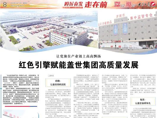 《大众日报》：让党旗在产业链上高高飘扬，红色引擎赋能南宫NG28集团高质量发展
